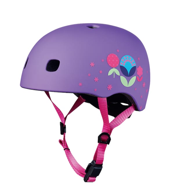 fahrradhelm mikrofon Helm für Kinderroller / Laufrad / Skateboard Micro Floral violett – my Little Rider